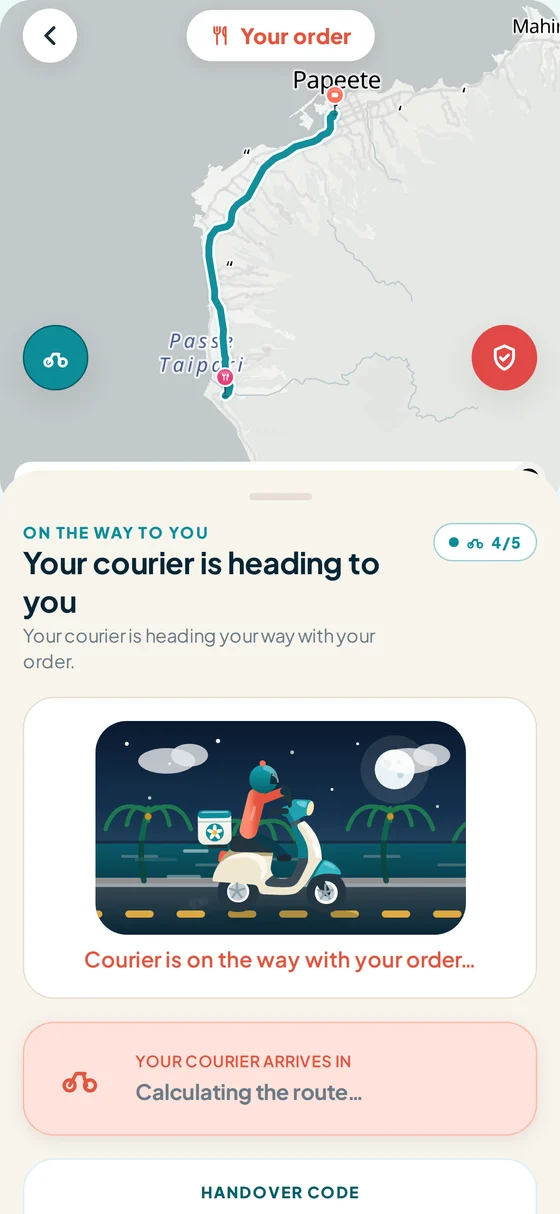 Courier tracking on the way to the customer