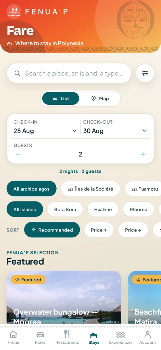Stays service — Fenua’p