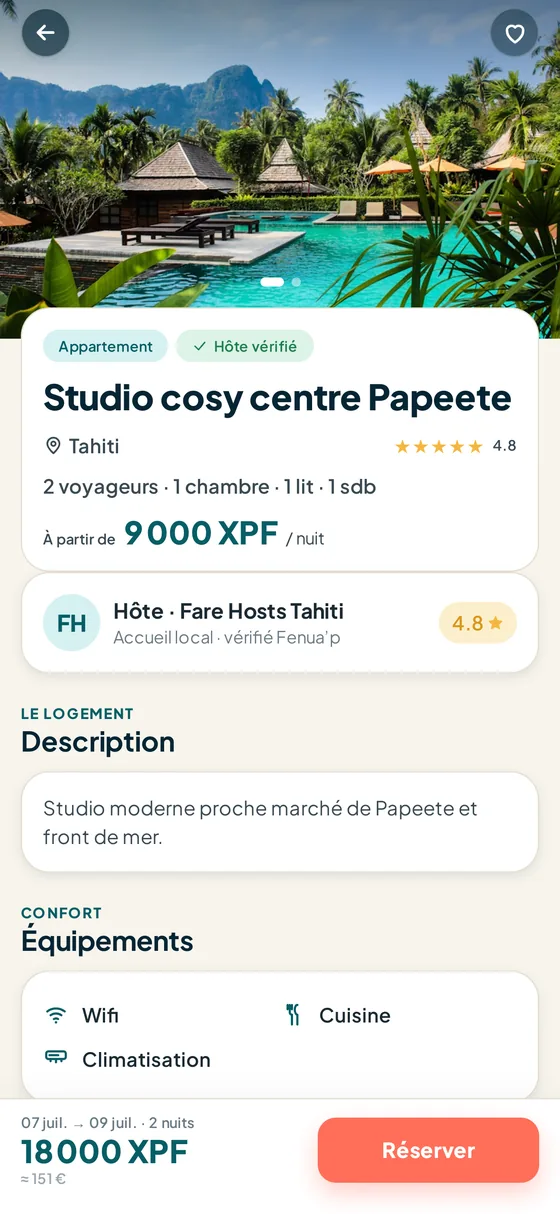 Service Séjours — Fenua’p