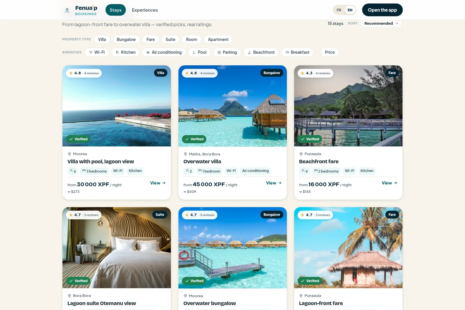 A catalogue of verified stays & experiences